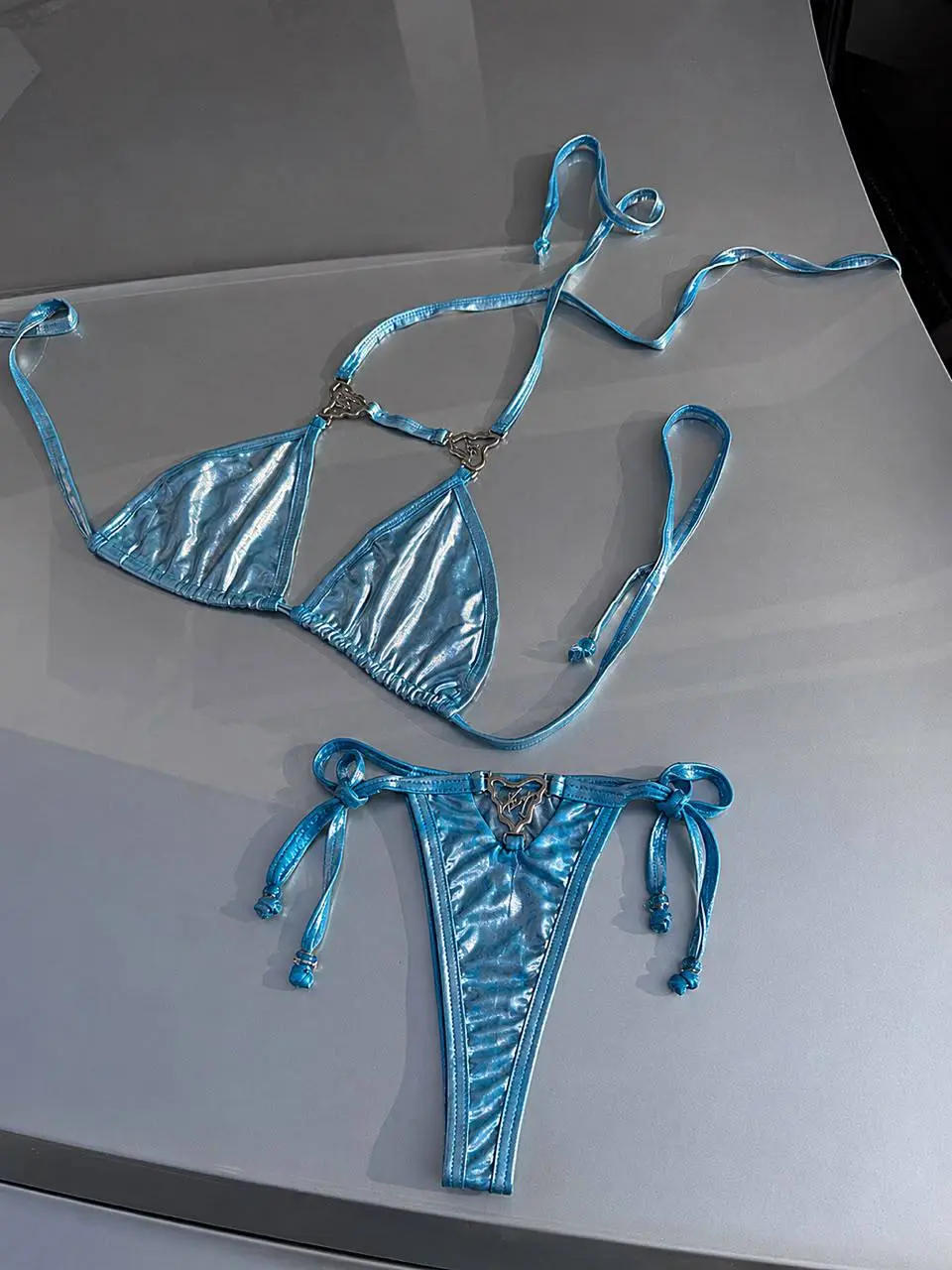 Metallic blue Vonne X2X bikini product frame